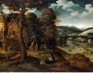 Patinir Joachim Landscape with the Flight into Egypt  - Hermitage